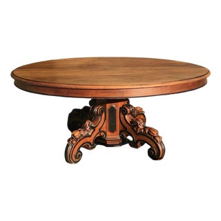 Walnut Pedestal Dining Table For Sale