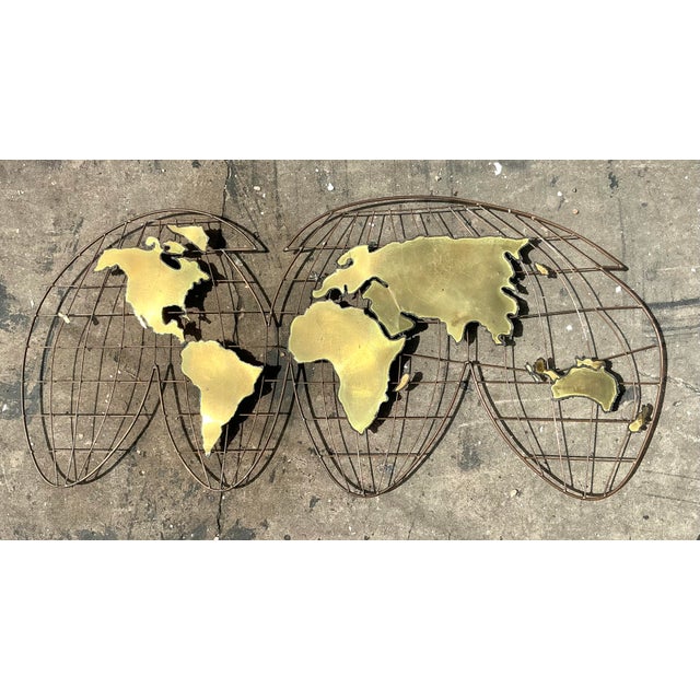 Mid-Century Modern Vintage Boho Curtis Jere Brass Globe Wall Sculpture For Sale - Image 3 of 11