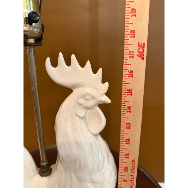 Vintage Mid-Century French Porcelain Rooster Table Lamp For Sale - Image 13 of 15