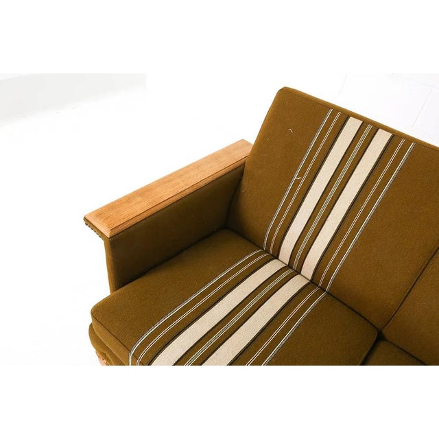 Green Danish Mid Century Modern Sofa W Straight Paddle Arms For Sale - Image 8 of 16