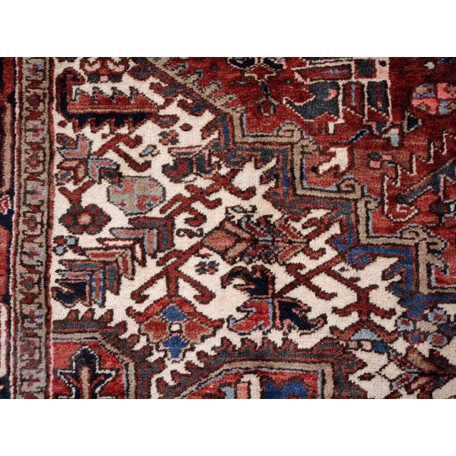 Middle Eastern Square Heriz Rug For Sale - Image 6 of 10