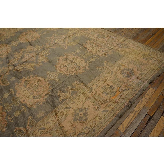 Early 20th Century Turkish Oushak Carpet ( 10' x 12'1'' - 305 x 368 ) For Sale - Image 9 of 12