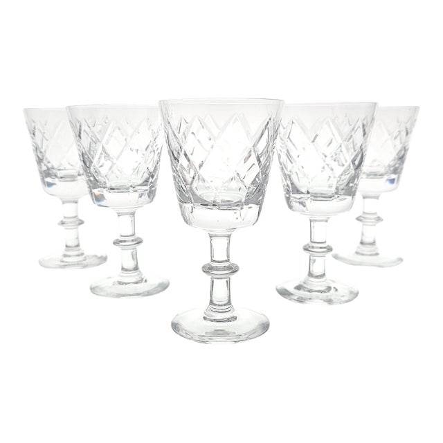 Webb Corbett Wec5 English Lead Crystal Water Goblets Set of 5 5.125" For Sale