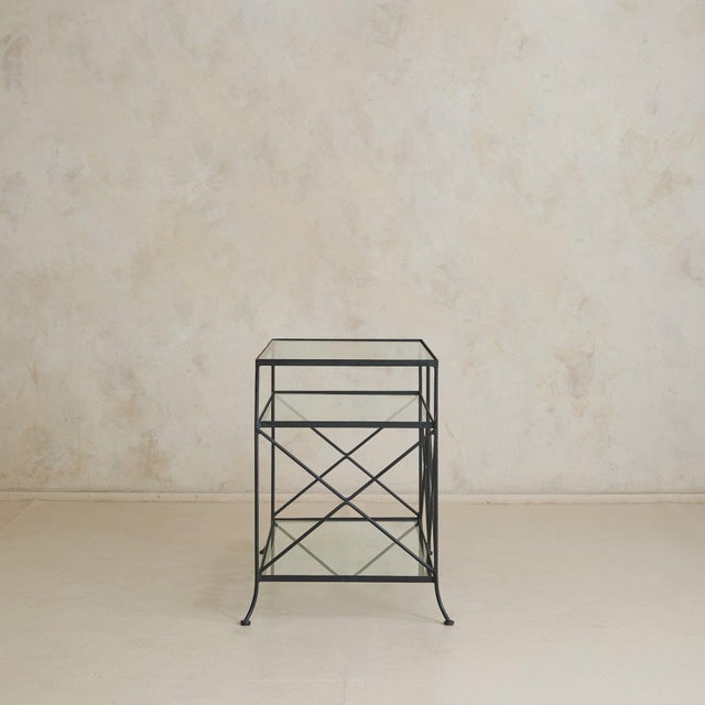 Modern Vintage French Iron + Glass Console For Sale - Image 3 of 11