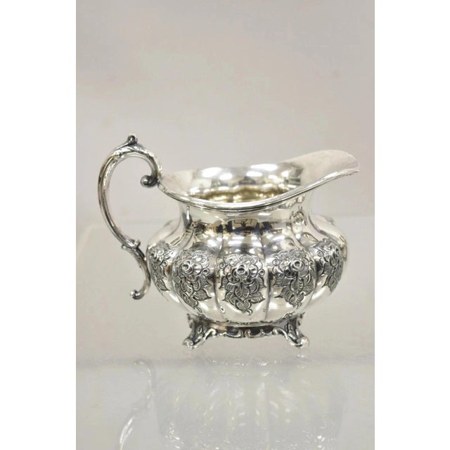 Victorian Vintage Victorian 1881 Rogers Canada Silver Plated Sugar Bowl and Creamer Set For Sale - Image 3 of 11