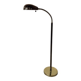 Vintage Hollywood Regency Brass Shell Shade Floor Lamp For Sale