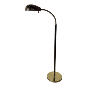 Vintage Hollywood Regency Brass Shell Shade Floor Lamp