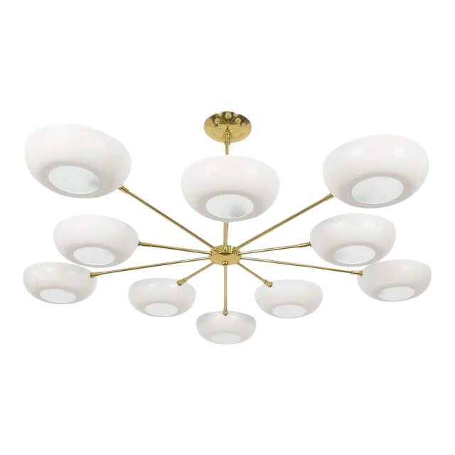 Stilnovo Style White Enameled Sputnik Chandelier For Sale