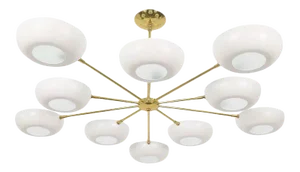 Stilnovo Style White Enameled Sputnik Chandelier