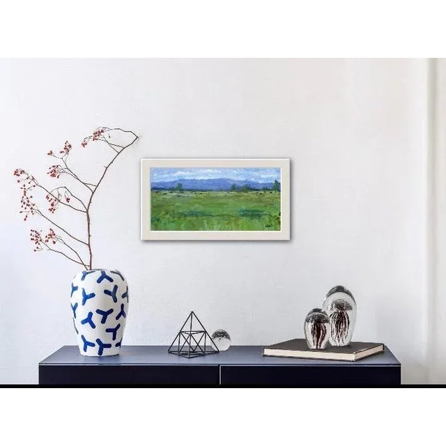 Quiet Places & Animals — Cows in the Field, Genoa, Nevada Original oil painting by Haas, 8 x 16 unframed on linen panel,...