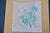 Cotton printed mid-century tablecloth with pink and teal floral pattern. Excellent Condition.