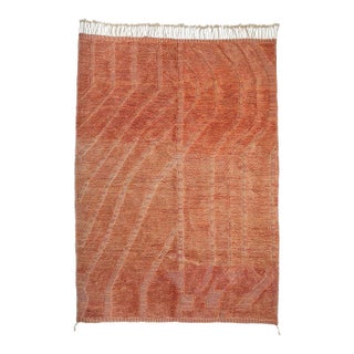 Monochromatic Flowing Line Hand-Knotted Wool Rug | 11'9" X 8'4" | One of a Kind For Sale
