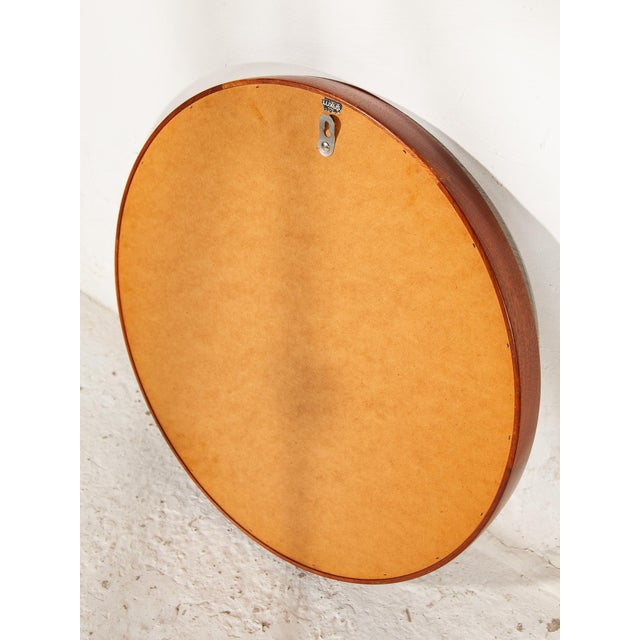 Round Mirror in Teak by Uno & Östen Kristiansson for Luxus, 1960s For Sale - Image 6 of 9