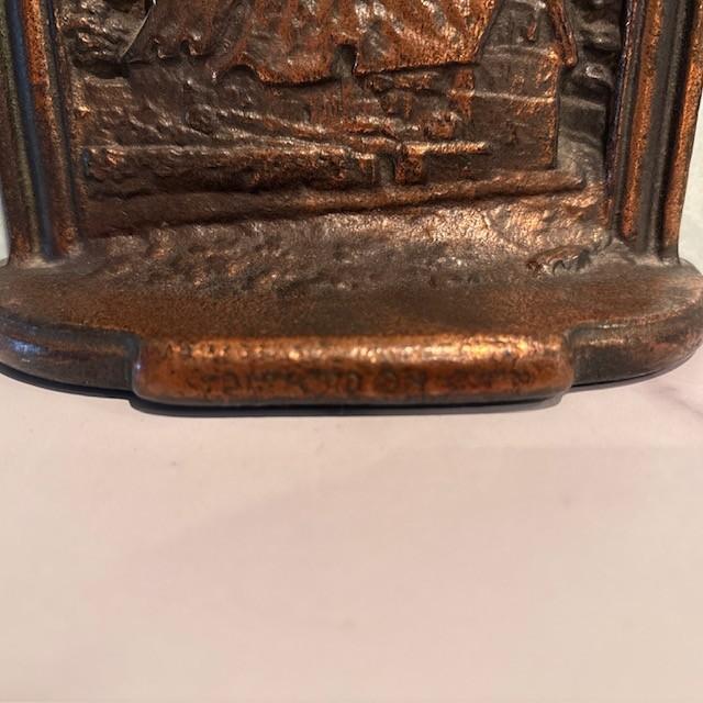English 1930s Stratford on Avon England Bronze Bookend Pair, Shakespeare's Home For Sale - Image 3 of 6