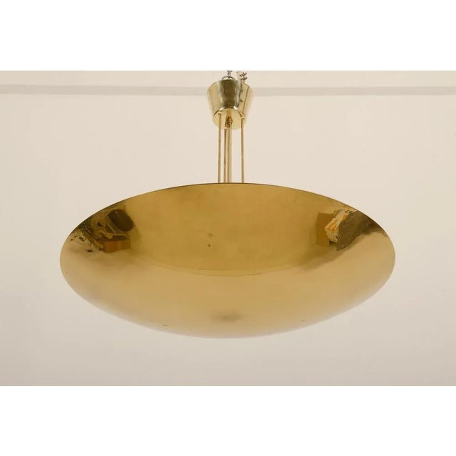 J.T. Kalmar Large Brass Uplight Dome Pendant Light by J. T. Kalmar for Kalmar, 1968 For Sale - Image 4 of 12