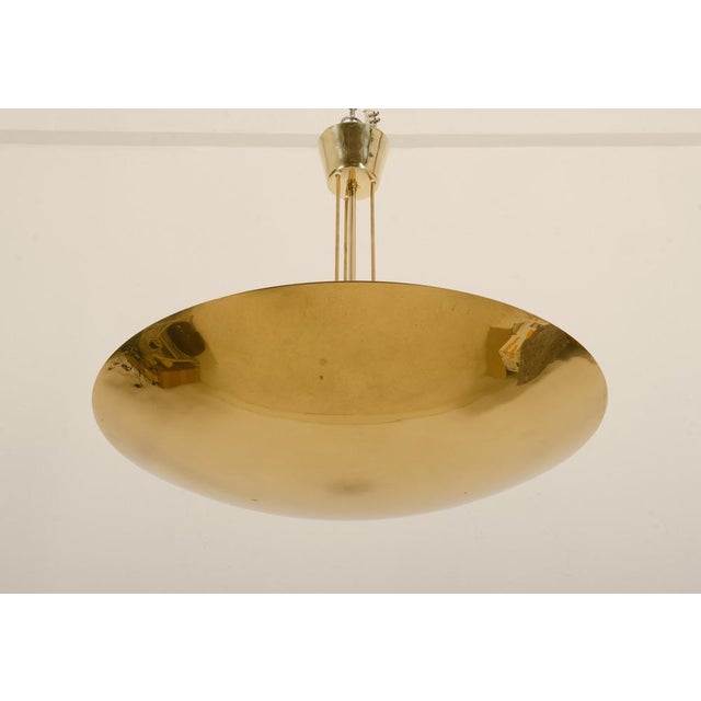 J.T. Kalmar Large Uplight Brass Dome Pendant Light by J. T. Kalmar for Kalmar, 1968 For Sale - Image 4 of 12