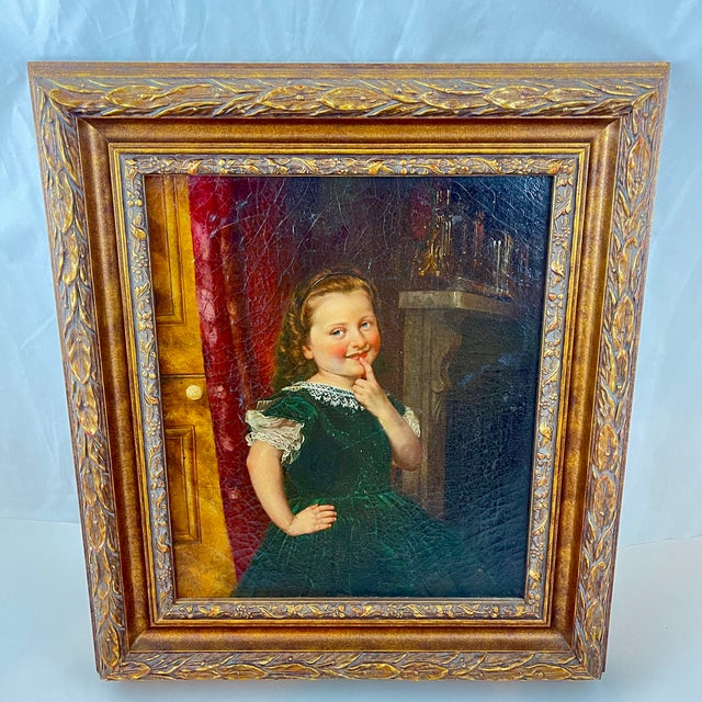 Late 19th Century Philipp Hoyall Oil Over-Painted Chromolithograph, Meditating Mischief For Sale - Image 5 of 12