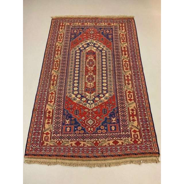 Vintage Afghan Soumak kilim 1980s Afghan Soumak kilim, most difficult type of flat weave to make due to the fact that the...