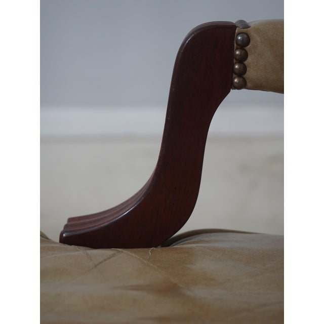 Classic Leather Tufted Rolling Desk Chair For Sale - Image 10 of 18