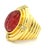 Hot Pink Vintage Italian 18k Gold Carved Rubellite Tourmaline Diamond Bombe Ring, Size 7 For Sale - Image 8 of 10