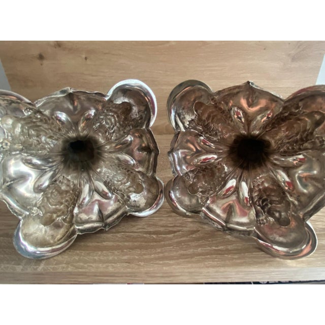 Antique Silver Flambeaux Candlesticks with Unicorn Hallmarks, Early 19th Century, Set of 2 For Sale - Image 9 of 13