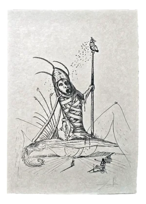 Salvador Dali, The Antichrist from Les Songes Drôlatiques de Pantagruel, Original Large Lithograph, 1973