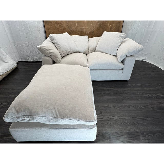 Rh Cloud Modular Sectional 3-Piece Configuration | Dove | Perennials® Performance Textured Linen Weave For Sale - Image 11 of 18