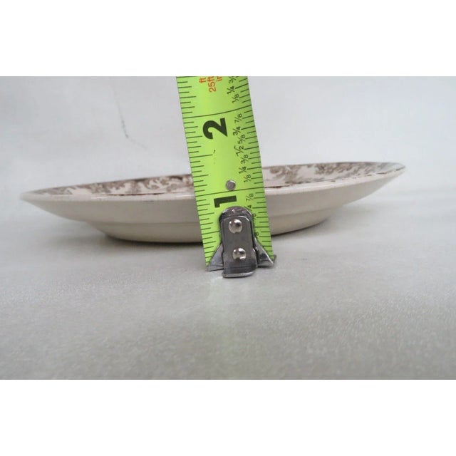 Transferware Ceramic Brown and Beige Asian Style Floral Design Plate For Sale In Miami - Image 6 of 11