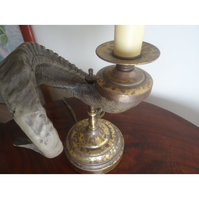 1980s Rams Horn-Shaped Lamp Attributed to Chapman Lamps For Sale - Image 4 of 6