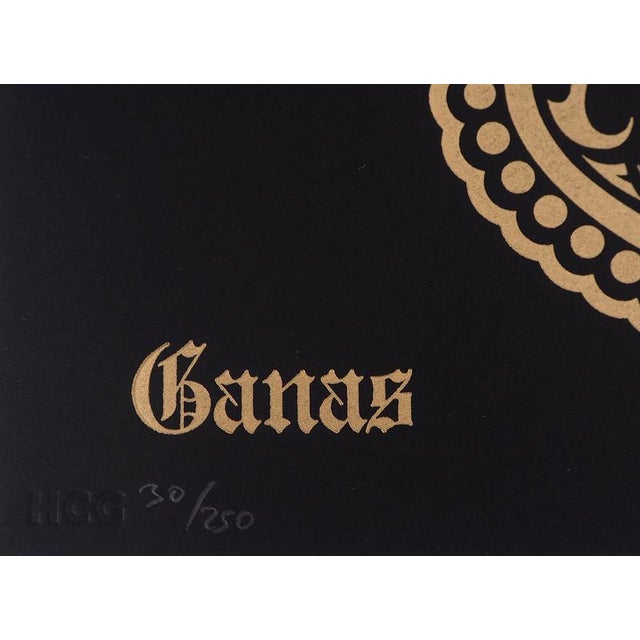 Black Shepard Fairey, and Ernesto Yerena, Day of the Dead Calavera, Letterpress Prints For Sale - Image 8 of 10