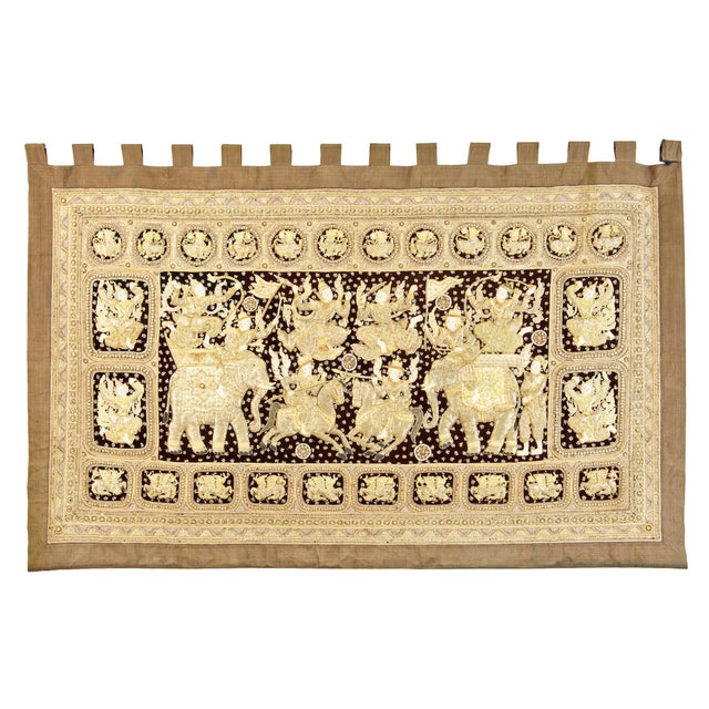 Large Vintage Indian Needlework Wall Hanging, 1970 For Sale - Image 10 of 10