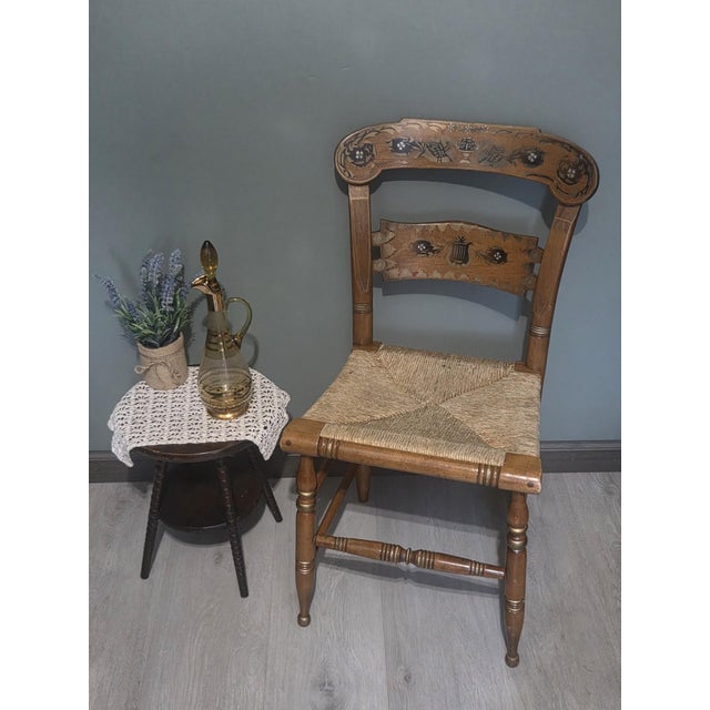 Vintage Classic Circa 1970s Ethan Allen Button Back Hitchcock Style Side Chair For Sale - Image 17 of 17