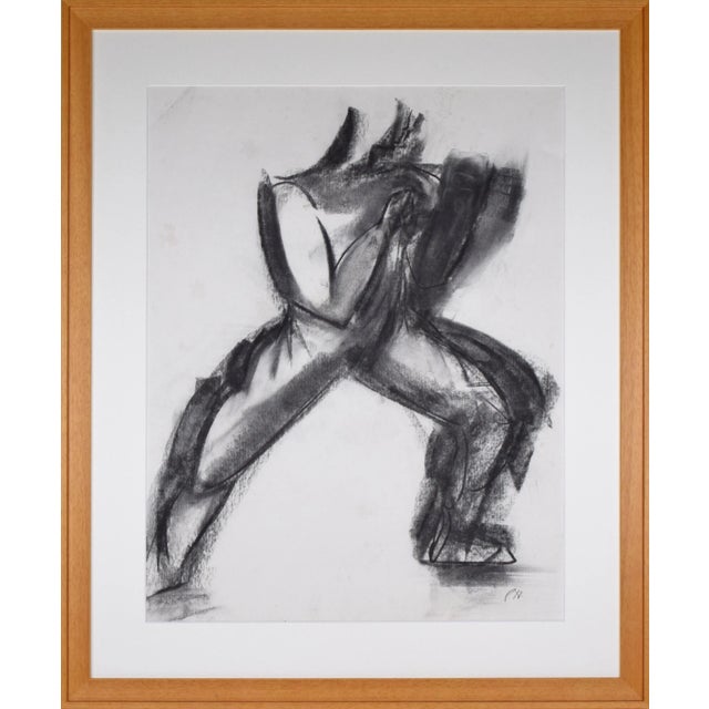 Drawing/Sketching Materials Large Vintage Minimalist Pugilist Charcoal Figuring Drawing of a Boxer For Sale - Image 7 of 7