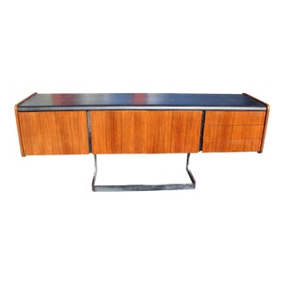 Rosewood and Chrome Credenza by Ste. Marie and Laurent (2nd) For Sale