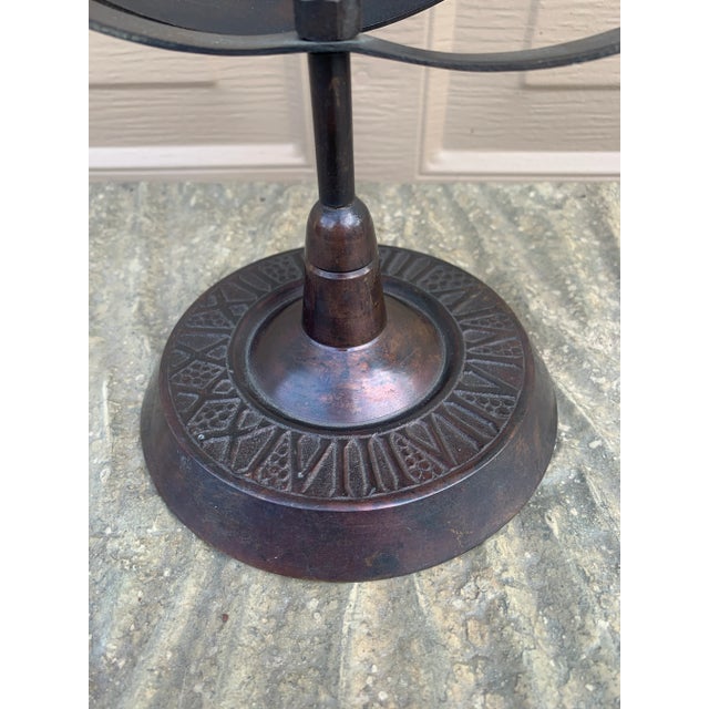 Late 20th Century Black Iron Armillary Globe Sculpture – Traditional Landscape & Garden Decor For Sale - Image 5 of 8