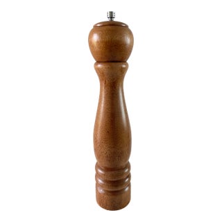 Late 20th Century Solid Hardwood Pepper Mill For Sale