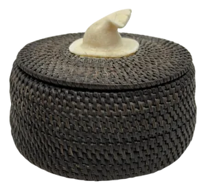 1978 Inuit Joe Sikvayugak Baleen and Carved Bone Basket