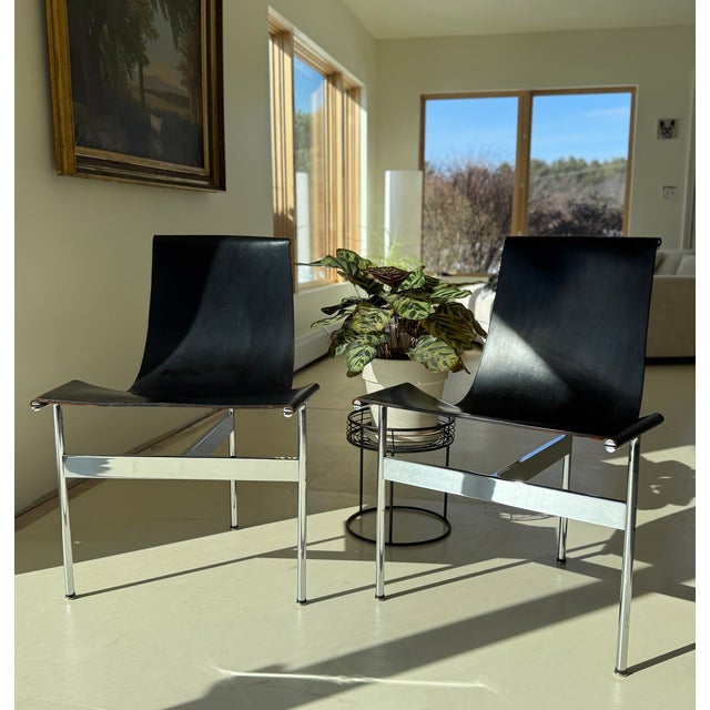 Offered is a set of 8 1952 William Katavolos, Ross Littell, and Douglas Kelley “T Chairs” (Model 3LC)—an icon of early...