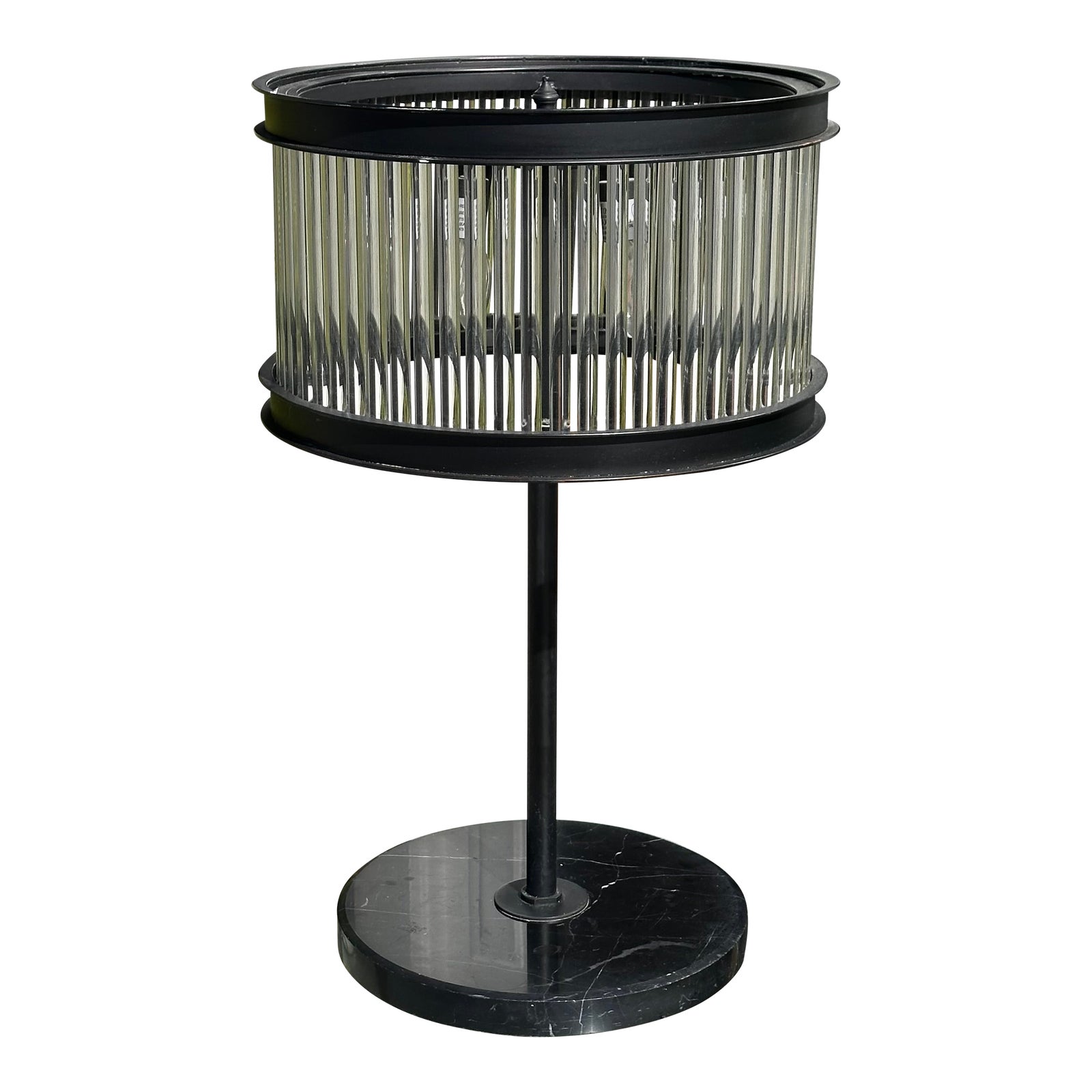 Art Deco Style Restoration Hardware Glass Rod Table Lamp | Chairish