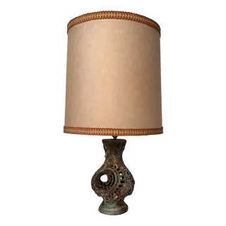 Large Sculptural Glazed Ceramic Art Table Lamp by Walter Gerhards, 1960s For Sale