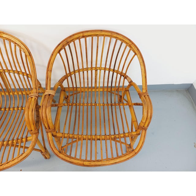 Vintage Rattan Armchairs, 1960s, Set of 4 For Sale - Image 17 of 18