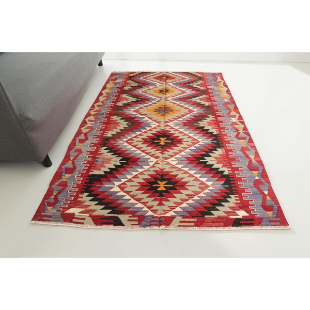 Turkish Vintage Anatolian Kilim Rug For Sale - Image 3 of 10