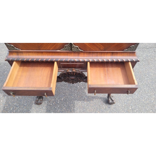 Stunning Rare 1920s Inlaid Carved Accent Cabinet For Sale In Philadelphia - Image 6 of 18
