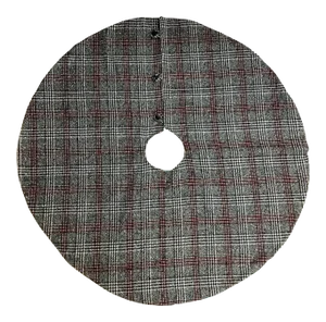 Vintage 1970s Traditional Glen Plaid Christmas Tree Skirt