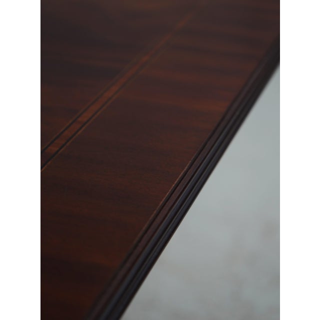 2000 - 2009 Henkel Harris Inlaid Flame Mahogany Dining Table For Sale - Image 5 of 18
