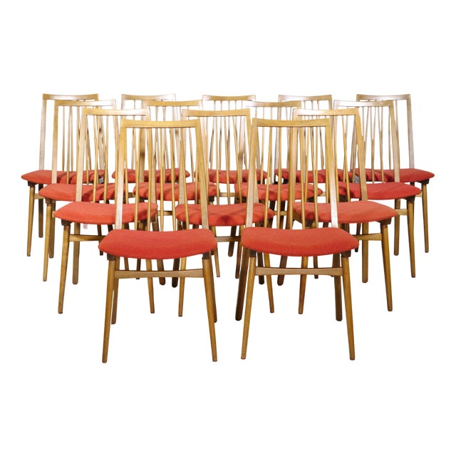 Mid-Century Modern Dining Chairs in Walnut, 1960s, Set of 14 For Sale