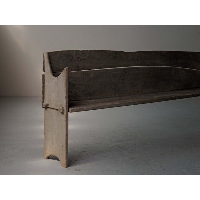 Rustic Wood Farm Bench, France, 1800s For Sale - Image 12 of 17