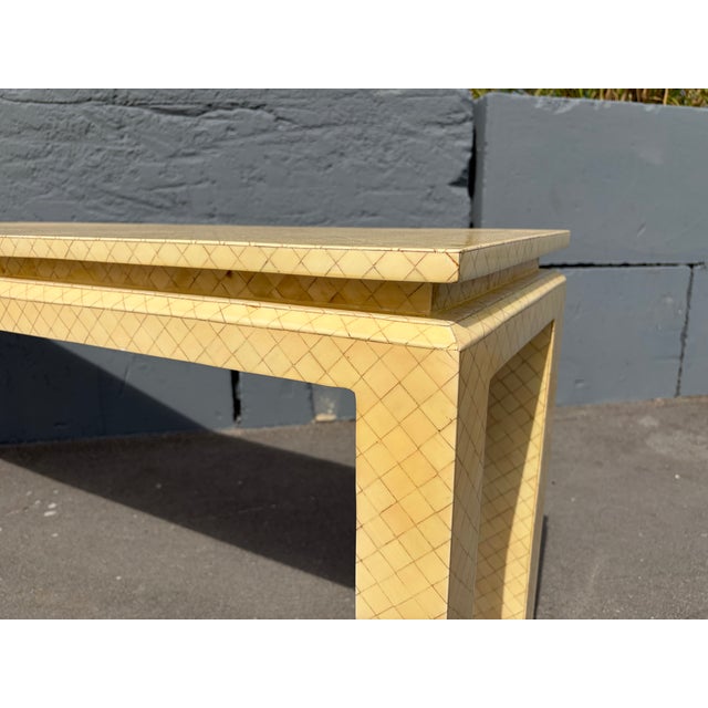 1980's Tessellated Bone Console Table.