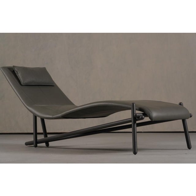 Grey Leather Donovan Chaise Longue by Giuseppe Vigano for Cattelan, Italy, 2000s For Sale - Image 6 of 10