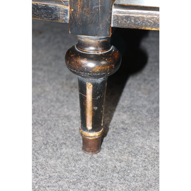 French Louis XVI Style Ebonized Demilune Marble Top Sideboard For Sale - Image 14 of 14